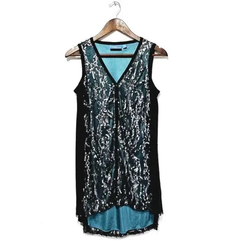 Simply Vera Wang Sequin Mesh Tunic Tank XS